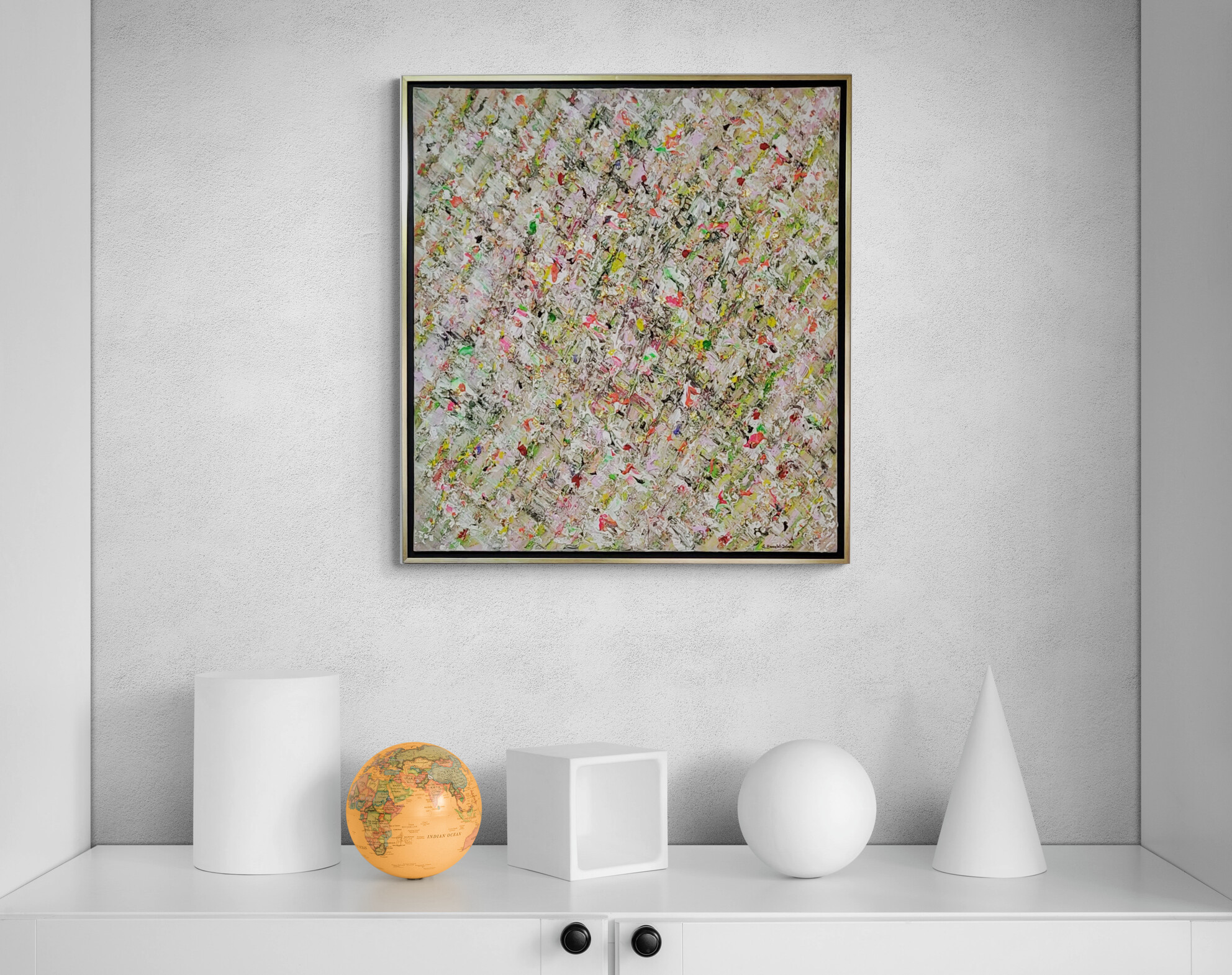 Richesse Dimensions : 100×100 cm Peinture acrylique Caisse américaine : noire et dorée 1250 €