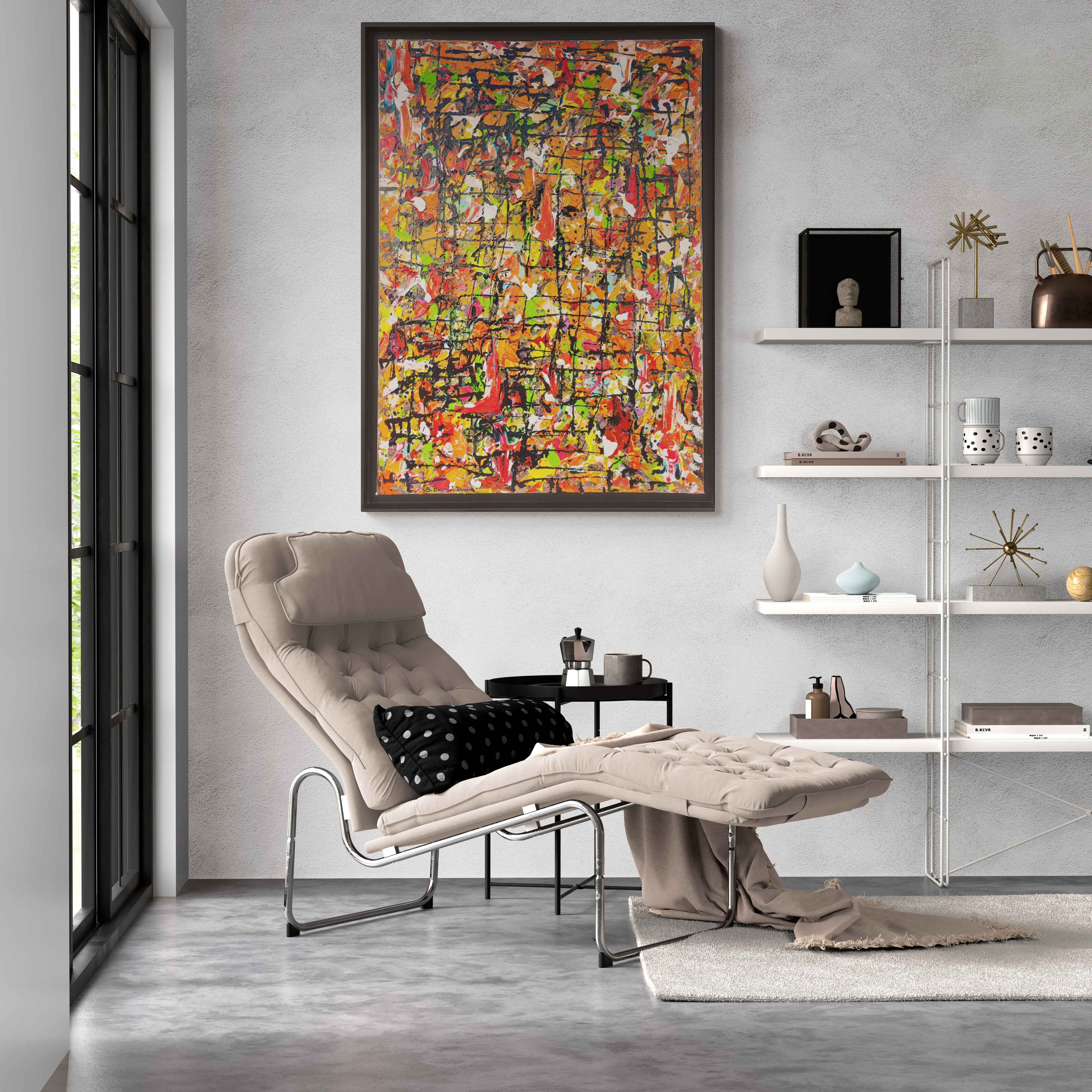 Vitrail 3 Dimensions : 50 x 70 cm Techniques mixtes Caisse américaine : noire 490 €